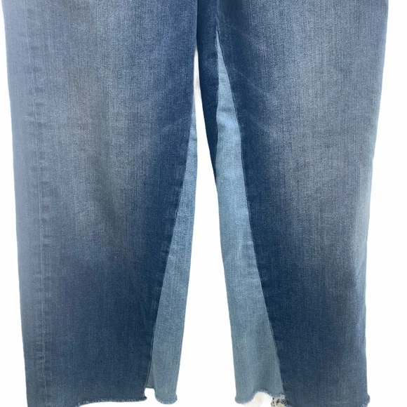 Mavi Elliot High Rise Two Tone Denim Wide Crop Jeans Size 25 - Picture 3 of 14
